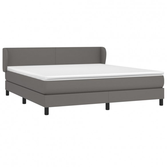 Cadre de lit avec matelas Gris 160x200 cm Similicuir