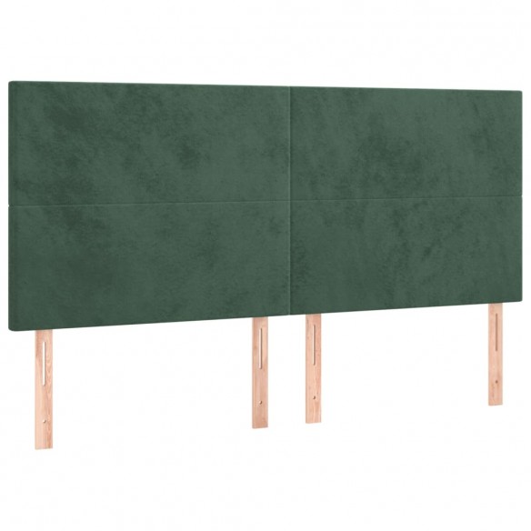 Cadre de lit et matelas Vert foncé 200x200cm Velours