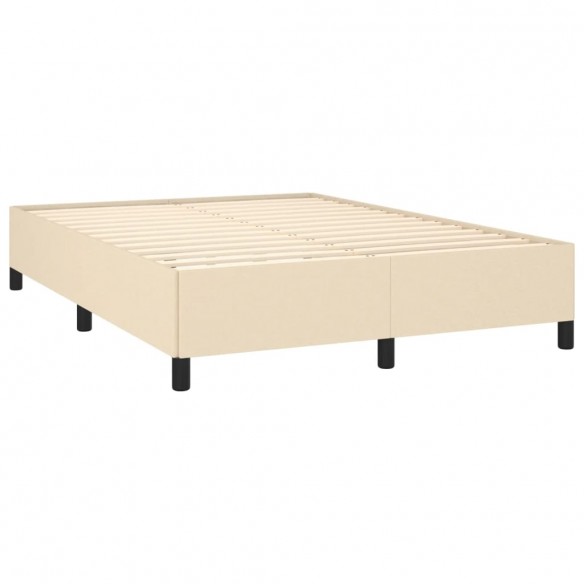 Cadre de lit avec matelas Crème 140x190 cm Tissu