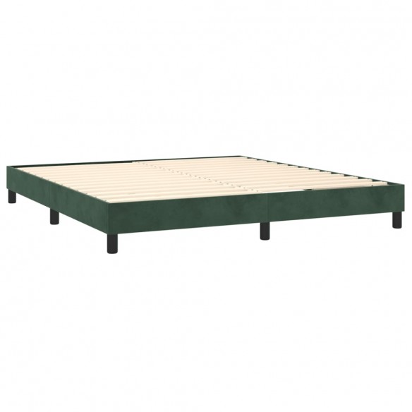 Cadre de lit avec matelas LED Vert foncé 160x200 cm