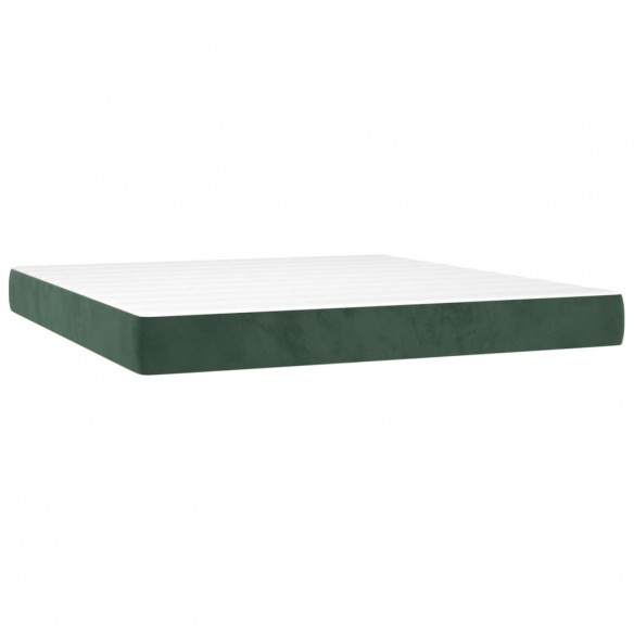 Cadre de lit avec matelas LED Vert foncé 160x200 cm