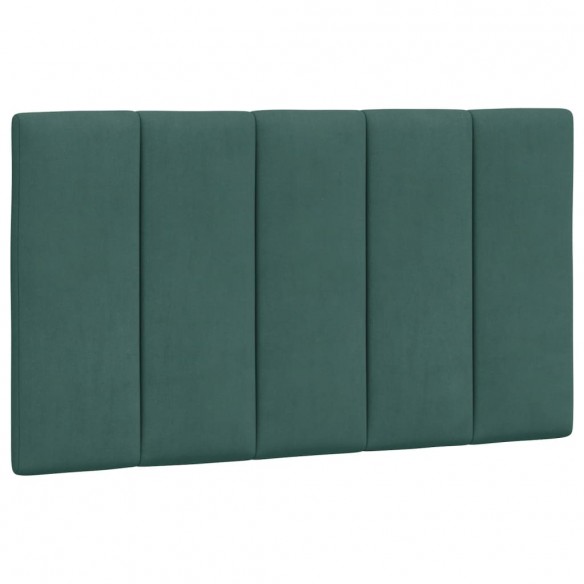 Cadre de lit avec lumières LED vert foncé 90x190 cm velours