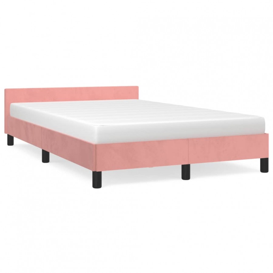 Cadre de lit avec tête de lit rose...