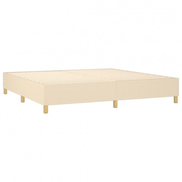 Cadre de lit avec matelas Crème 200x200 cm Tissu