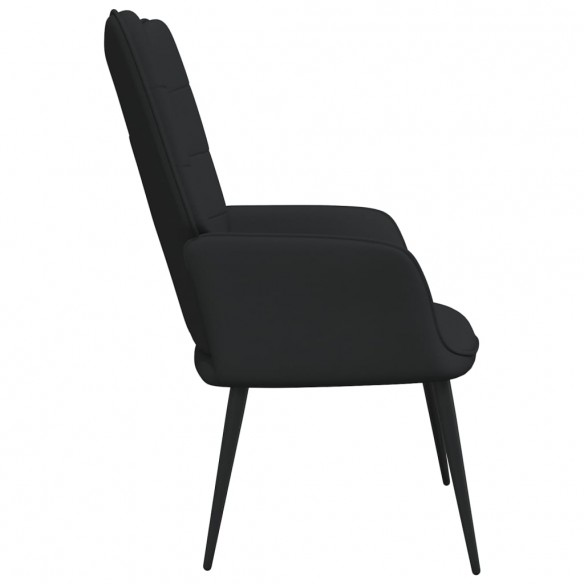 Chaise de relaxation Noir Tissu