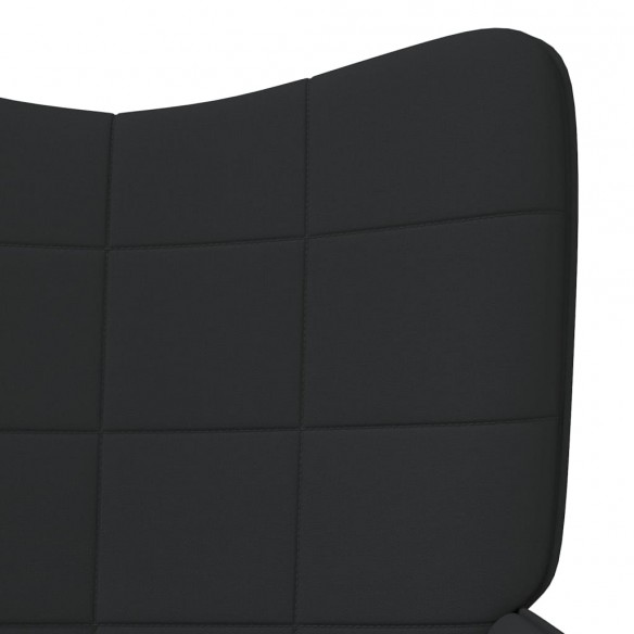 Chaise de relaxation Noir Tissu