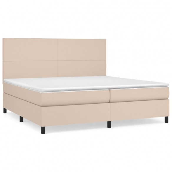 Cadre de lit avec matelas Cappuccino 200x200 cm