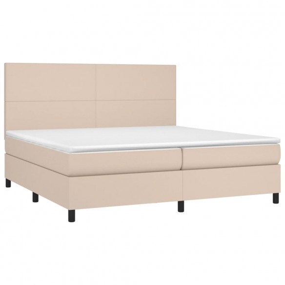 Cadre de lit avec matelas Cappuccino 200x200 cm