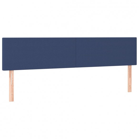 Cadre de lit avec matelas Bleu 200x200 cm Tissu