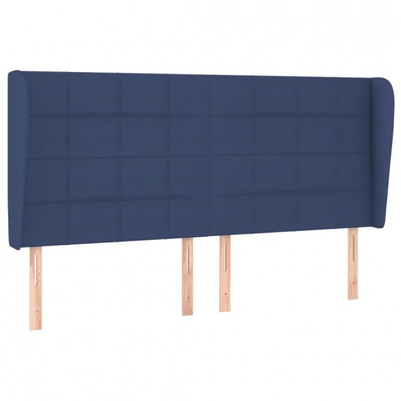 Cadre de lit avec matelas Bleu 200x200 cm Tissu