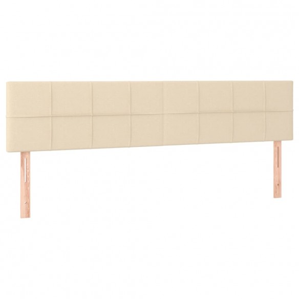 Cadre de lit avec matelas Crème 200x200 cm Tissu