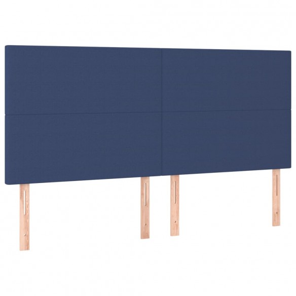 Cadre de lit et matelas et LED Bleu 200x200 cm Tissu