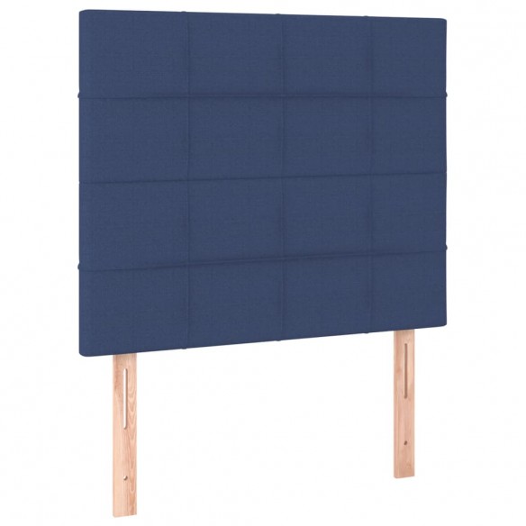 Cadre de lit avec matelas et LED Bleu 90x200cm Tissu