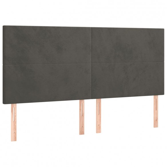 Cadre de lit et matelas Gris foncé 160x200cm Velours