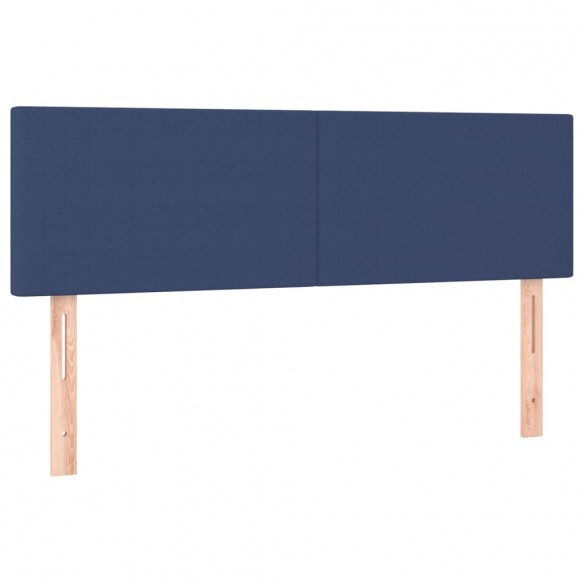 Cadre de lit avec matelas Bleu 140x190 cm Tissu