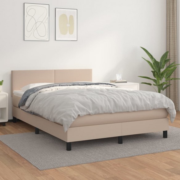 Cadre de lit avec matelas Cappuccino 140x190 cm