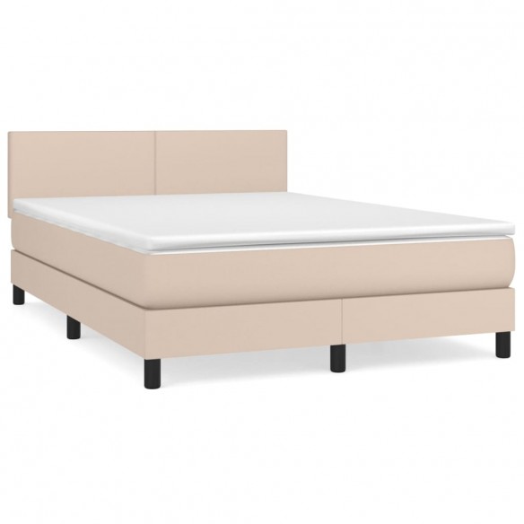 Cadre de lit avec matelas Cappuccino 140x190 cm