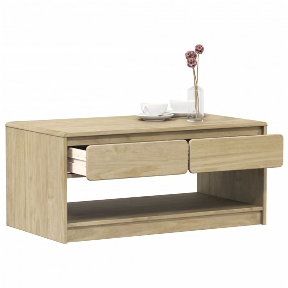 Table basse SAUDA chêne 99x55x45 cm bois de pin massif