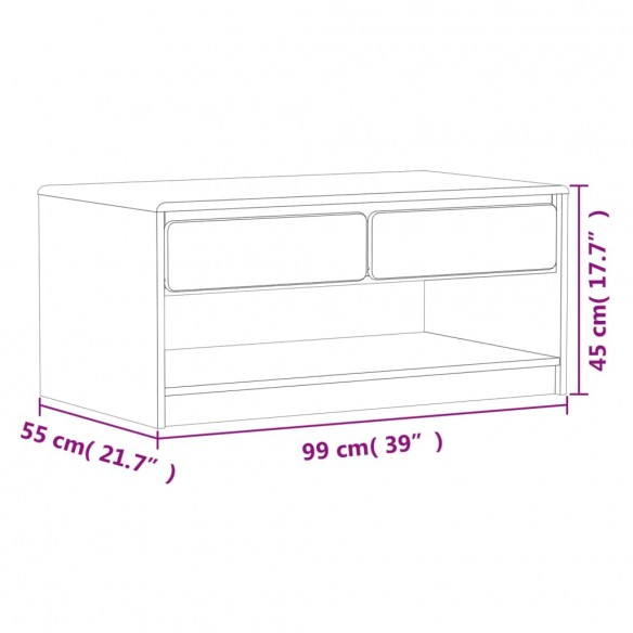 Table basse SAUDA chêne 99x55x45 cm bois de pin massif