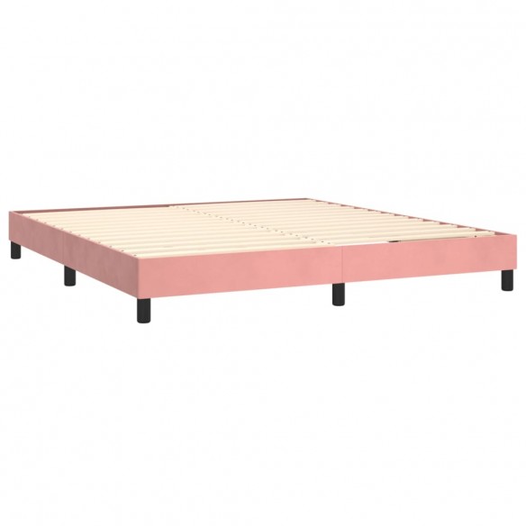 Cadre de lit avec matelas Rose 180x200 cm Velours