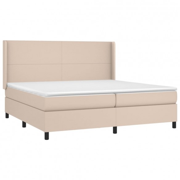 Cadre de lit avec matelas Cappuccino 200x200 cm