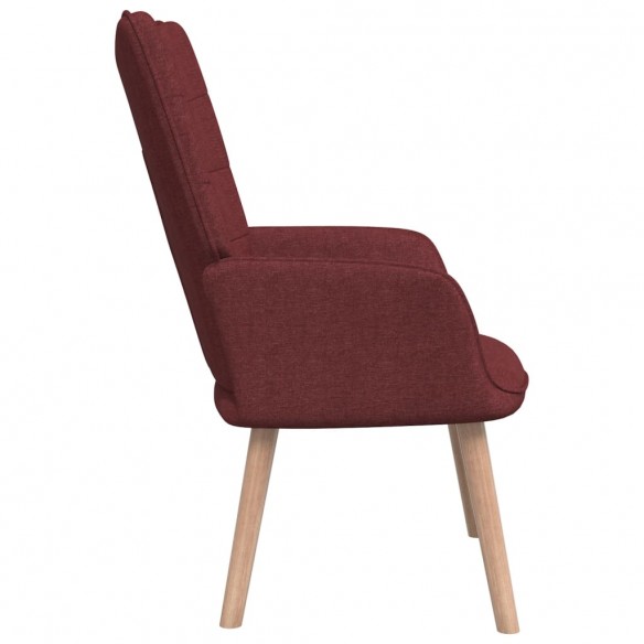 Chaise de relaxation avec tabouret Rouge bordeaux Tissu