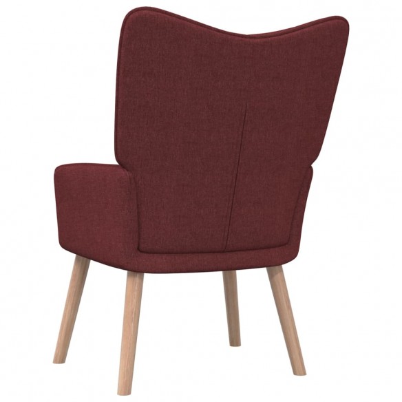 Chaise de relaxation avec tabouret Rouge bordeaux Tissu