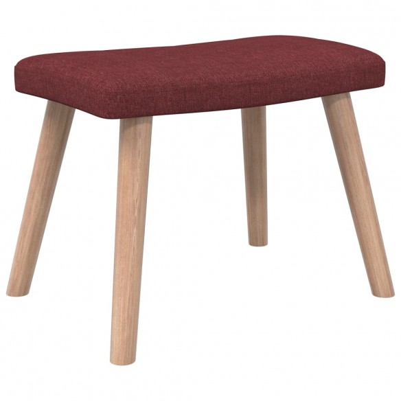 Chaise de relaxation avec tabouret Rouge bordeaux Tissu