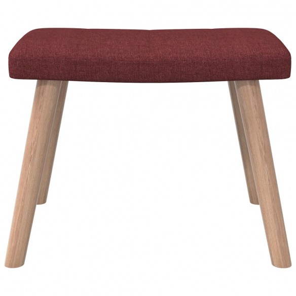 Chaise de relaxation avec tabouret Rouge bordeaux Tissu