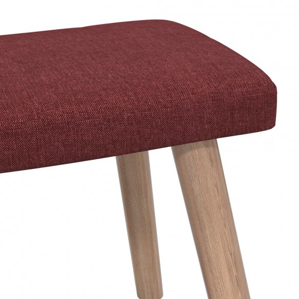 Chaise de relaxation avec tabouret Rouge bordeaux Tissu