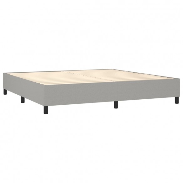 Cadre de lit et matelas et LED Gris clair 200x200 cm