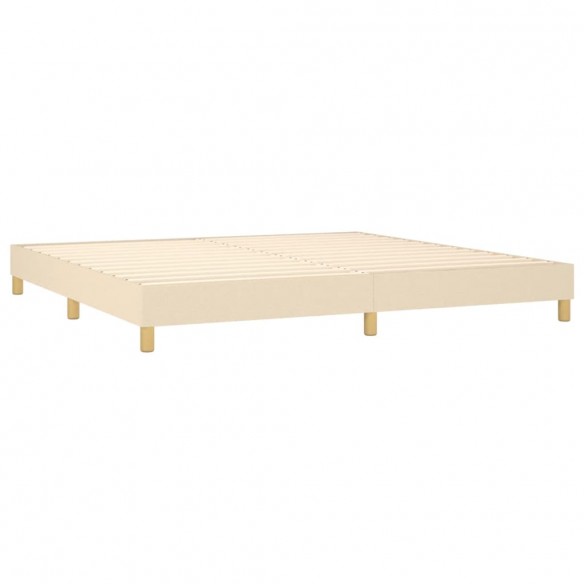 Cadre de lit avec matelas Crème 200x200 cm Tissu