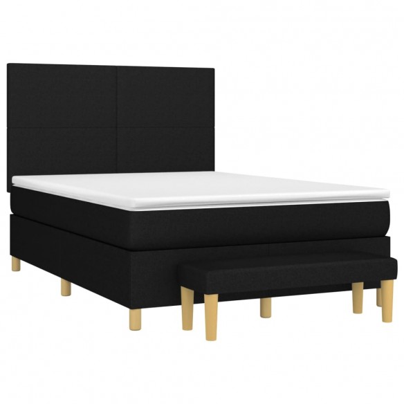 Cadre de lit avec matelas Noir 140x200 cm Tissu