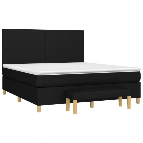 Cadre de lit avec matelas Noir 160x200 cm Tissu