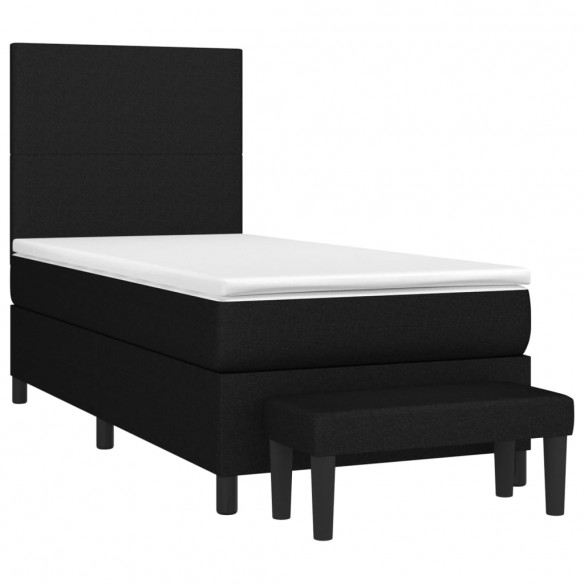 Cadre de lit et matelas Noir 80x200 cm Tissu