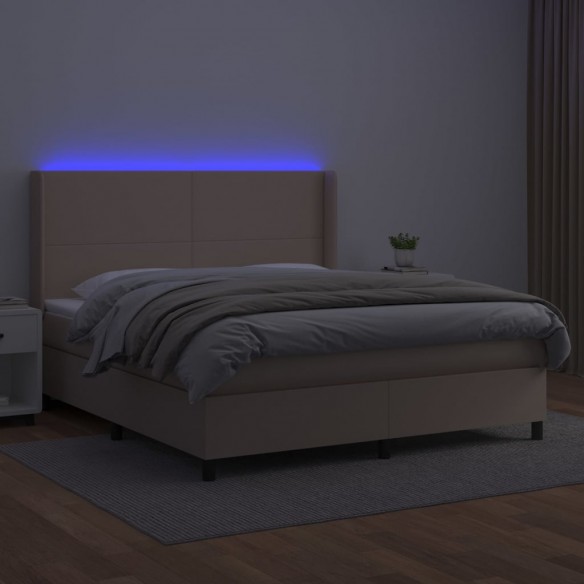 Cadre de lit matelas LED Cappuccino 160x200 cm