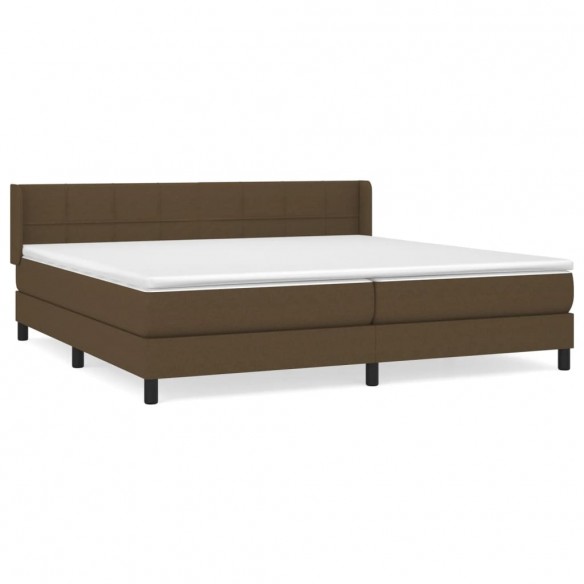 Cadre de lit avec matelas Marron foncé 200x200 cm