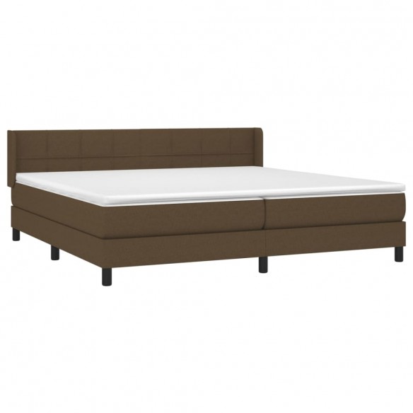 Cadre de lit avec matelas Marron foncé 200x200 cm