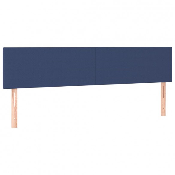 Cadre de lit et matelas et LED Bleu 200x200 cm Tissu