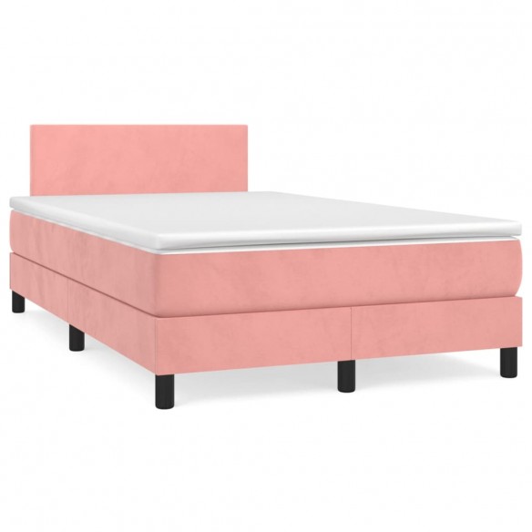 Cadre de lit avec matelas Rose 120x200 cm Velours