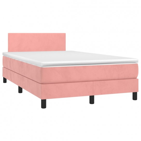 Cadre de lit avec matelas Rose 120x200 cm Velours