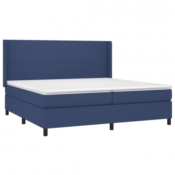 Cadre de lit matelas LED Bleu 200x200 cm Tissu