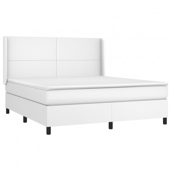 Cadre de lit matelas LED Blanc 160x200 cm Similicuir