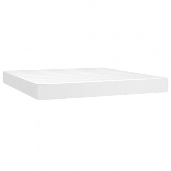 Cadre de lit matelas LED Blanc 160x200 cm Similicuir