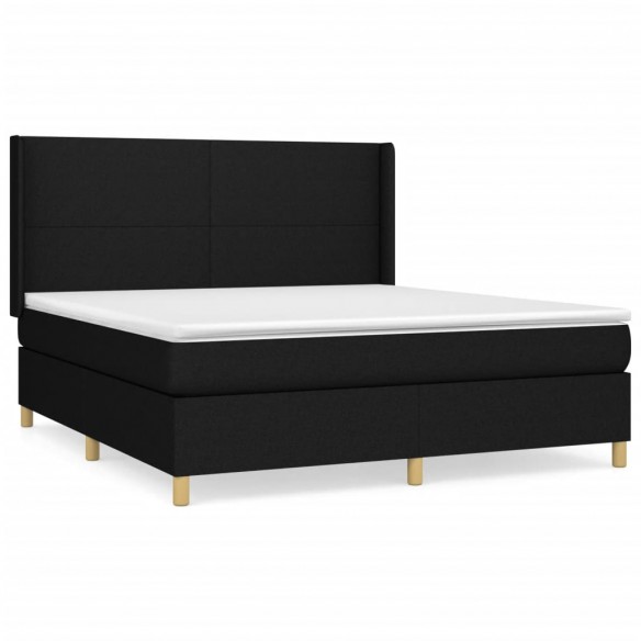 Cadre de lit avec matelas Noir 160x200 cm Tissu