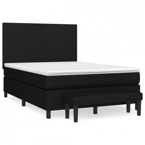 Cadre de lit avec matelas Noir 140x200 cm Tissu