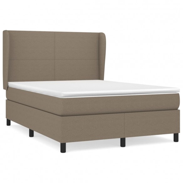 Cadre de lit avec matelas Taupe 140x190 cm Tissu