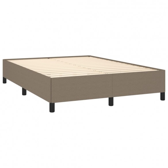 Cadre de lit avec matelas Taupe 140x190 cm Tissu