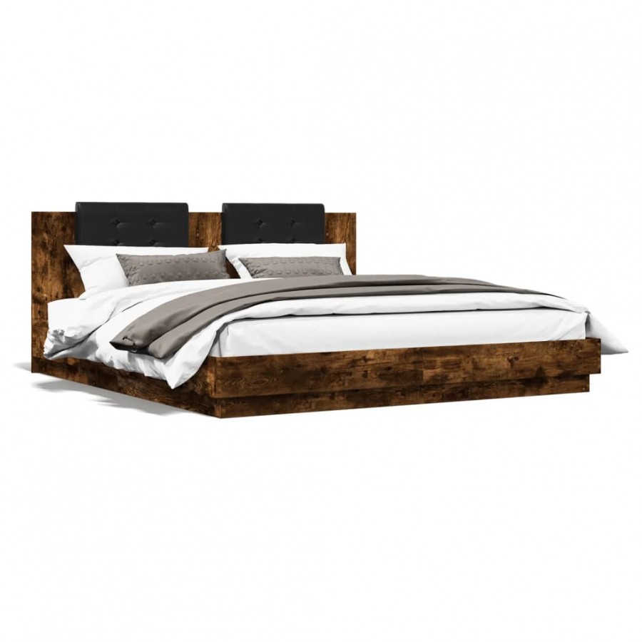 Cadre de lit avec tête de lit chêne...