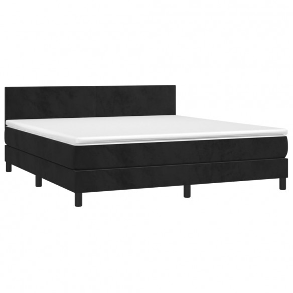 Cadre de lit avec matelas Noir 180x200 cm Velours